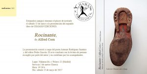 Invitación recital Alfred Corn en nakama lib de Madrid