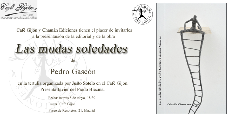 Invitación "Las mudas soledades" de Pedro Gascón en Madrid